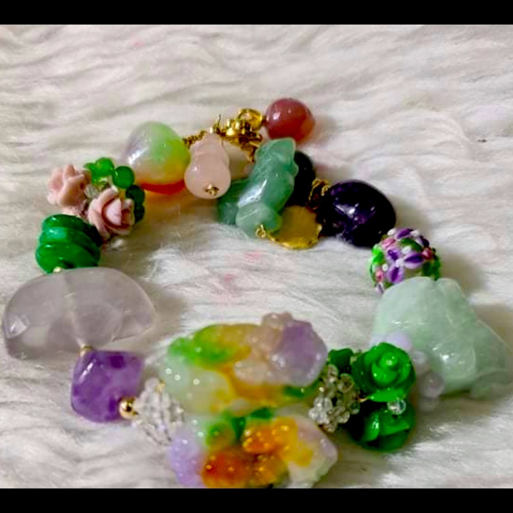 Year of the Rooster crystal charm bracelet